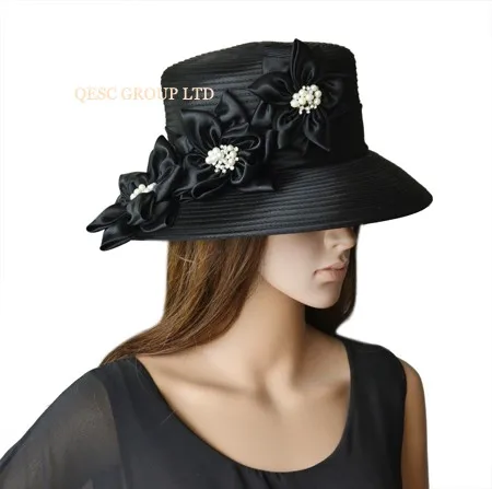

Wholesale NEW colour Black Formal Dress Hats wedding women's hat panama for Kentucky Derby Church.FREE SHIPPING