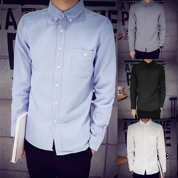 

men shirt Mens Long Sleeve Formal Casual Shirts Blouse Top