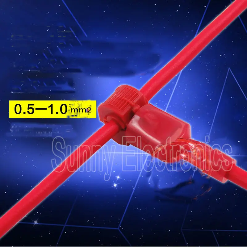 

freeship100x RED 22-18 AWG T-TAPS & MALE WIRE CONNECTORS SPLICE ELECTRICAL WIRING Insulated Wire Terminal