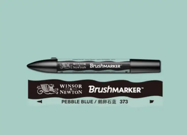 Winsor& Newton кисть-маркер, кисть на спиртовой основе, быстро сохнет, синие, зеленые тона, два кончика, художественные ручки - Цвет: Pebble Blue