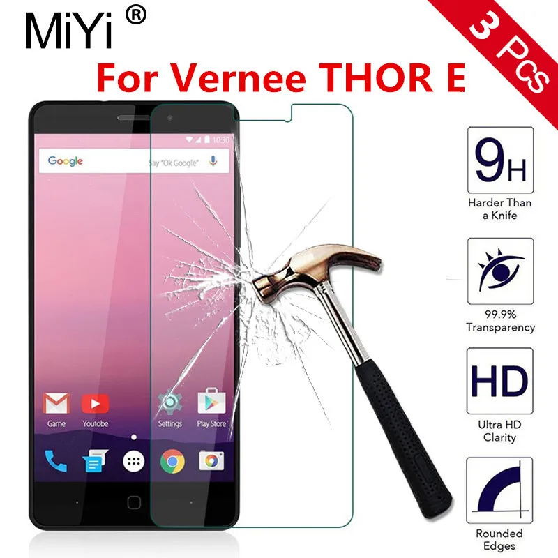 

3 Pcs 2.5D 9H Premium Tempered Glass For Vernee THOR E 4G 5.0 inch Screen Protector Toughened protective film For Vernee THOR E