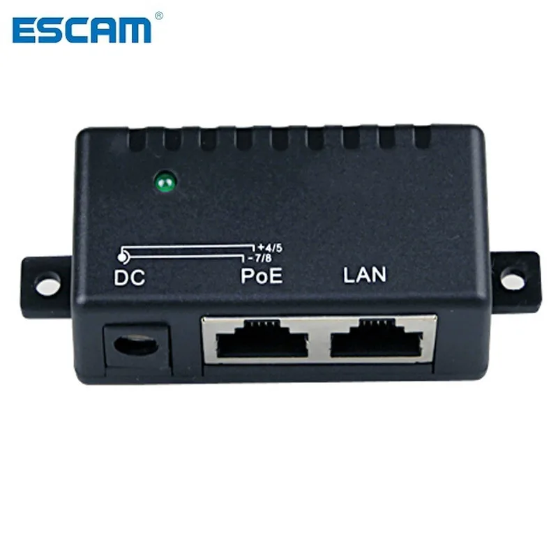 

ESCAM 1000Mbps 5V 12V 24V 48V/1A POE Injector Power Splitter for IP Camera POE Adapter Module Surveillance Accessories