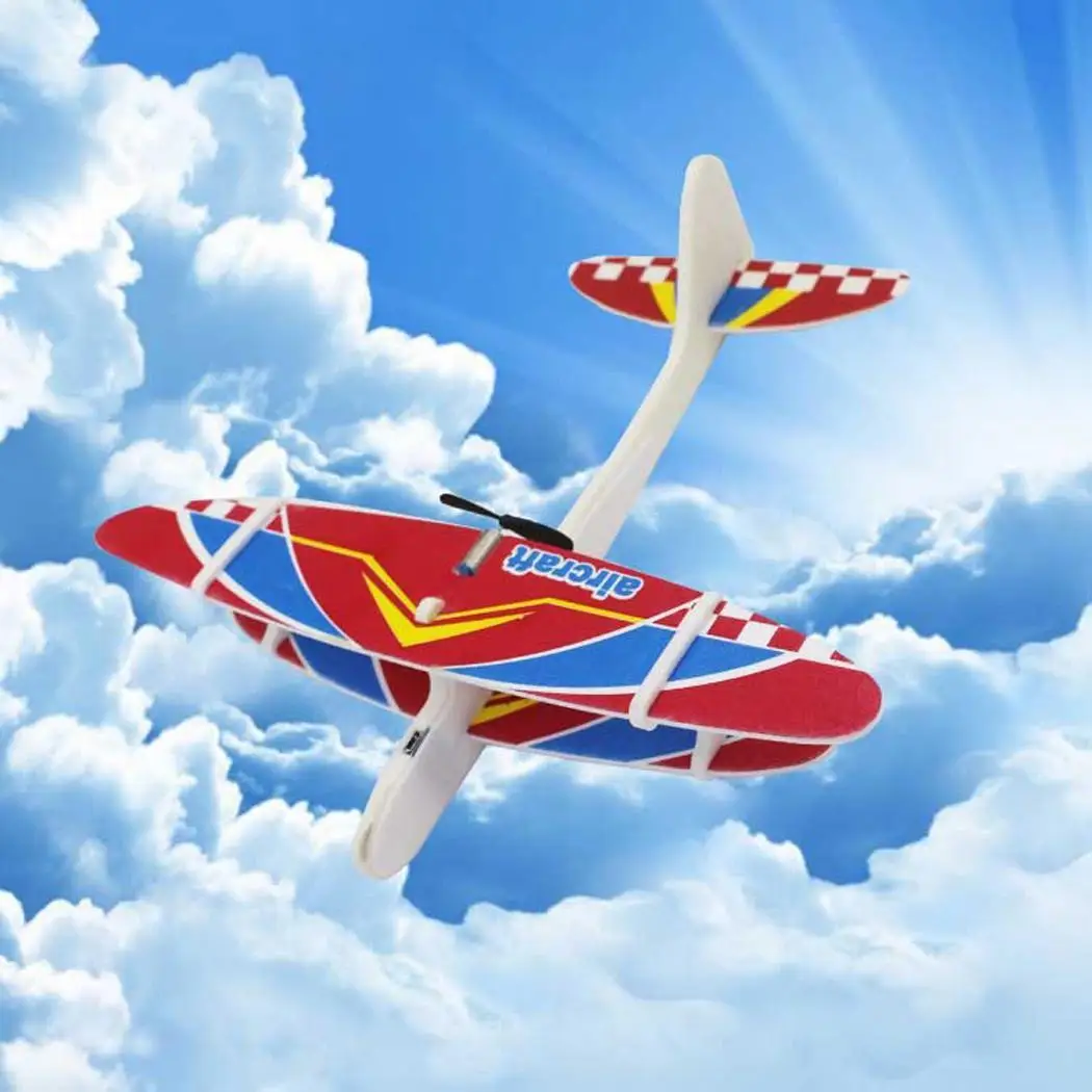 Сделай Сам вспененный каучук биplane инерционный планерный самолет светодиодный