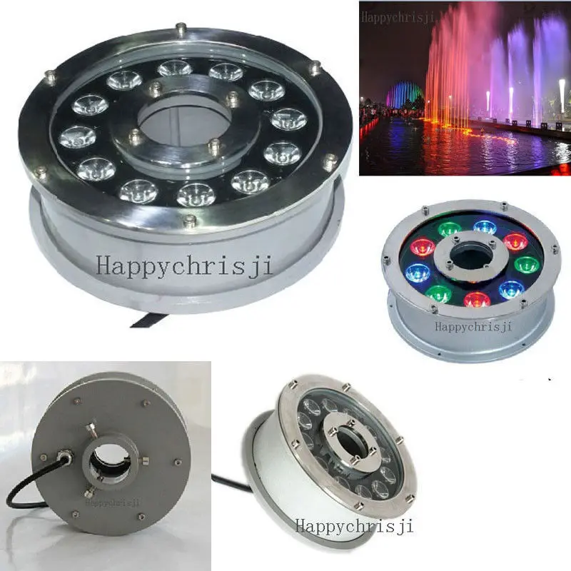 

Warford free fast standard shipping 24V LED 12W x1w Multi-Color(RGB) Colorful Fountain Submersible Light / Lamp