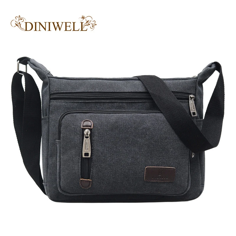 

DINIWELL Men's Shoulder Bag Fashion Simple Canvas Shoulder Bag Casual Shoulder Diagonal Bag 2018 Men's Bag