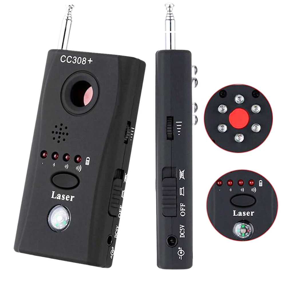 CC308+ Mini Anti-Spy Wireless Radio Wave Signal RF GSM Device Finder Hidden Camera Lens Sensor Detector