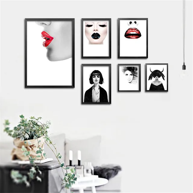Black wall art canvas posters painting figures art print picture fashion girls wall pictures for bedroom Black wall art canvas posters painting figures art print picture fashion girls wall pictures for bedroom