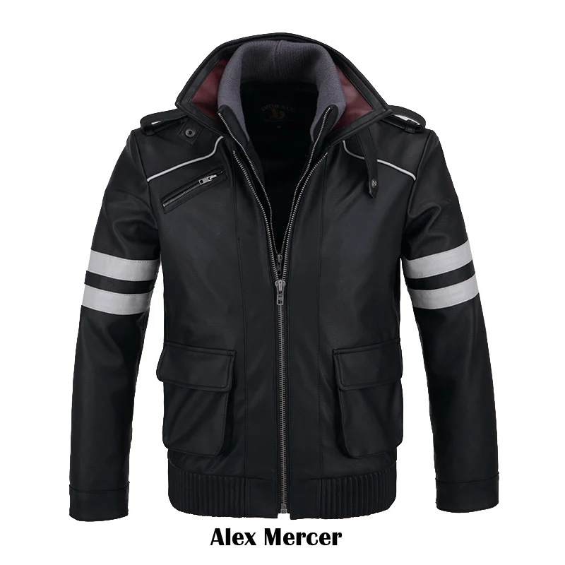 COSFANS двойные ошейники! игровой прототип Alex Mercer pu кожаная куртка зимнее пальто костюмы для косплея на Хэллоуин для женщин/мужчин M-4XL
