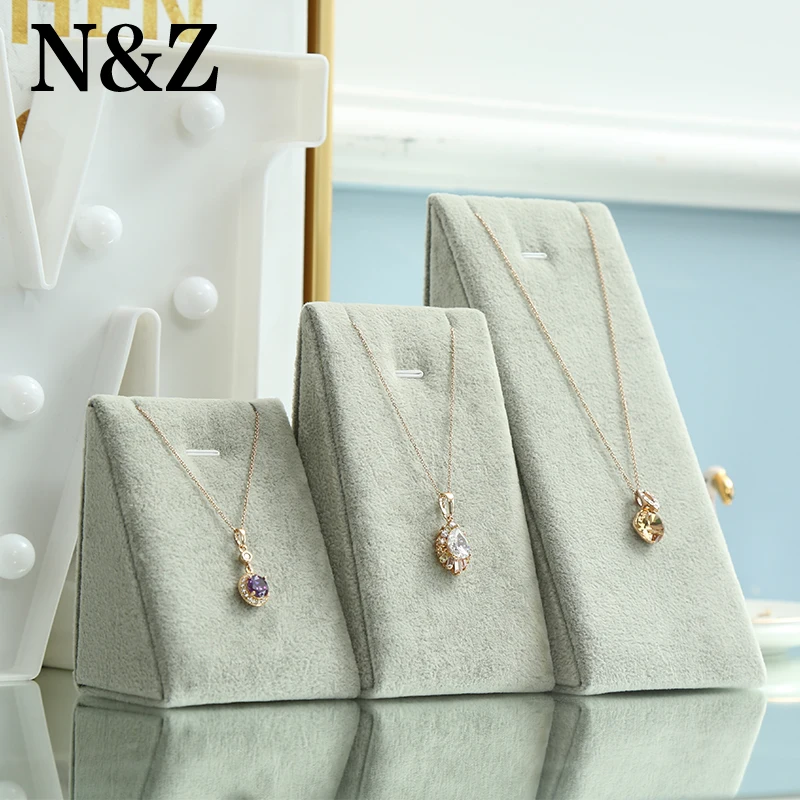 N & Z 3 шт./компл. Серый Jewelry Подвеска Дисплей завернутый со льдом бархата Подставка для ювелирных счетчик жемчуг кулон/ цепочки и ожерелья