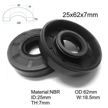 

10pcs/NBR Shaft Oil grease Seal TC-25*62*7/ TC-25*62*8/ TC-25*62*10/ TC-25*62*12 Rubber Covered Double Lip With Garter Spring