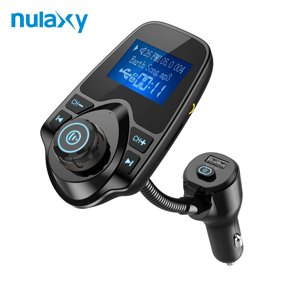 

Nulaxy Wireless FM Transmitter Car MP3 Player Hands-free Bluetooth Car Kit Audio Modulator Power on/off Switch Car Accessories