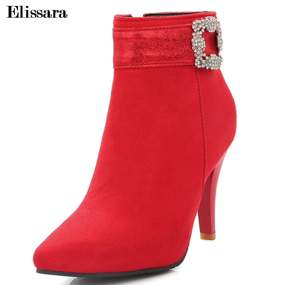 

Women's High Heels Ankle Boots Shoes for Women Zip Spring Autumn Buckle Footwear Boots Shoes Plus Size 33-45 Elissara