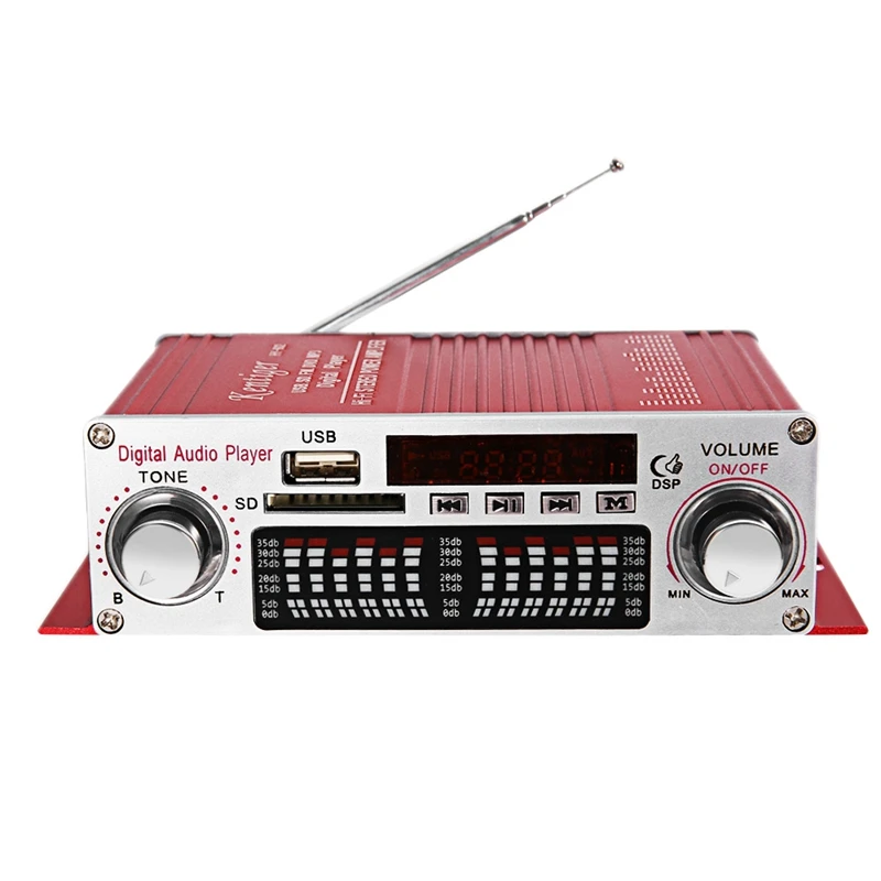 

Kentiger Hy-602 Mini Portable Hifi Stereo Power Digital Amplifier With Fm Ir Control Fm Mp3 Usb Playback With Four Dsp
