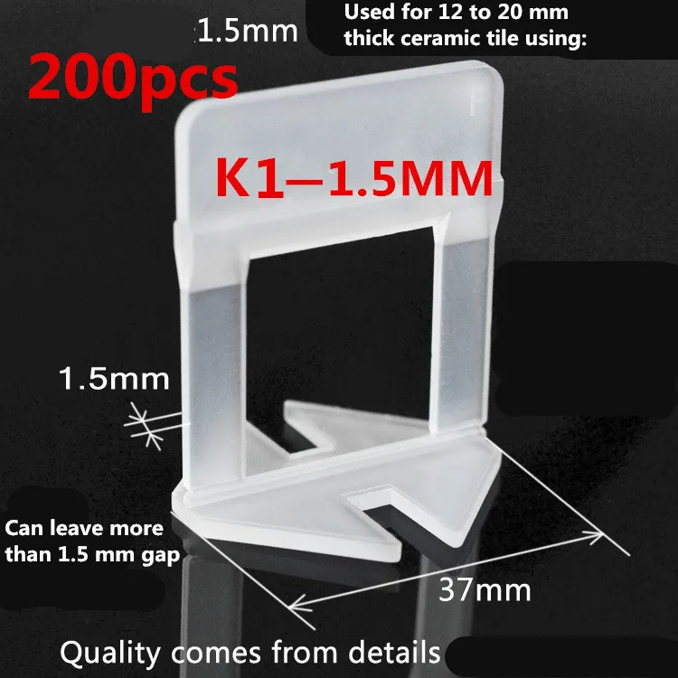 200pcs Plastic Tile Leveling System Clip Tile Spacer Accessories Floor Leveler levelling system tile leveling system  (10)