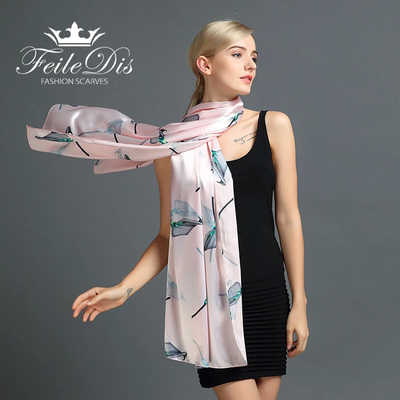 [FEILEDIS] 2017 실크 스카프 패션 여성 숄 다목적 스카프 양면 교체 사용 스카프 시리즈 FD045