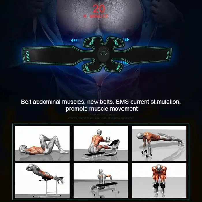 Умный Фитнес-стимулятор мышц пояс брюшной Электрический тренажер для тренировки живота SMN88
