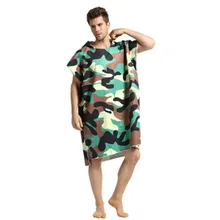 Camouflage Printing Changing Robe Bath Towel Fashion Outdoor Adult Hooded Beach Towel Poncho Men Bathrobe Towels