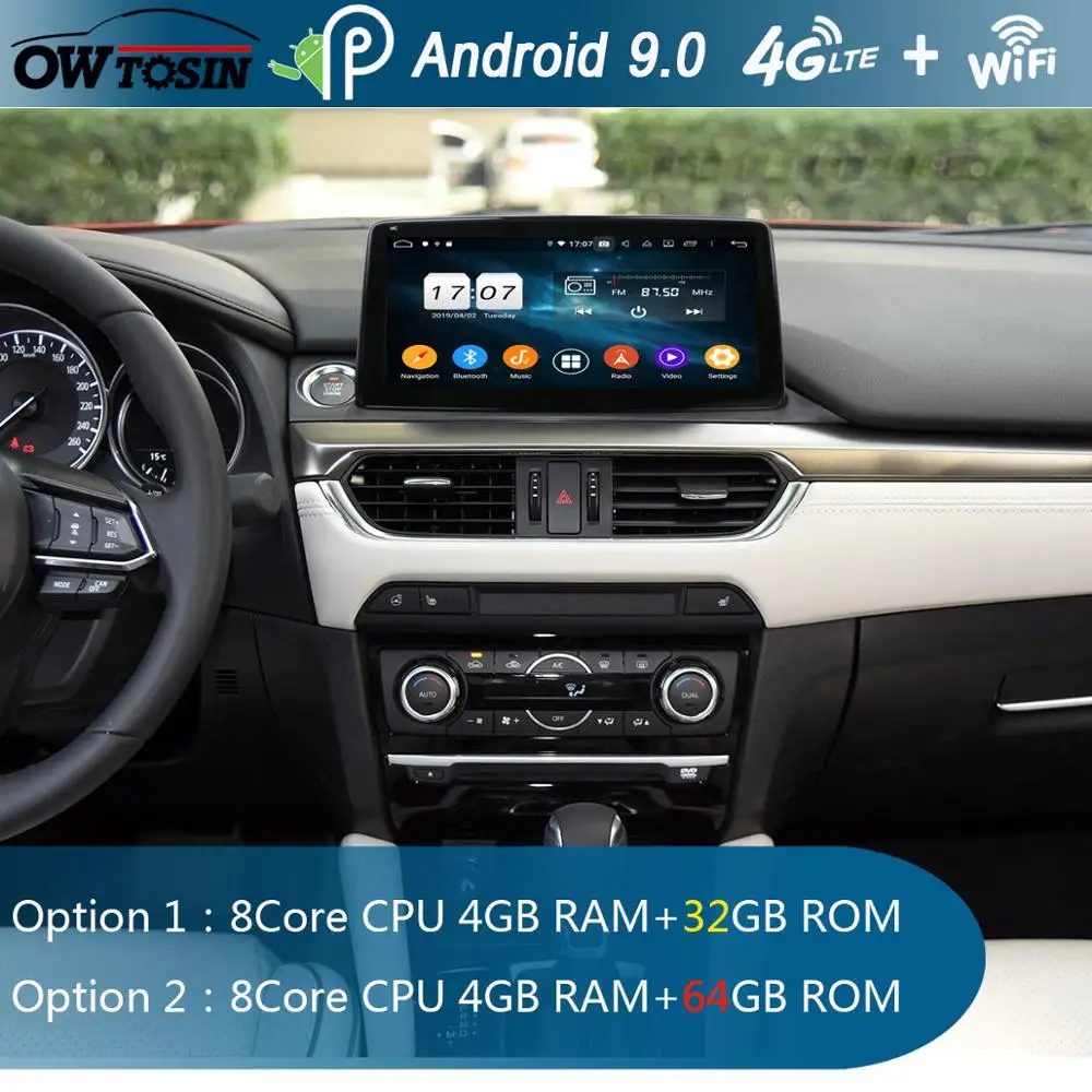 10,2" ips Android 9,0 8 ядерный 4G+ 64G Автомобильный мультимедийный радио gps для Mazda 6 Atenza dzda6 DSP CarPlay Parrot BT