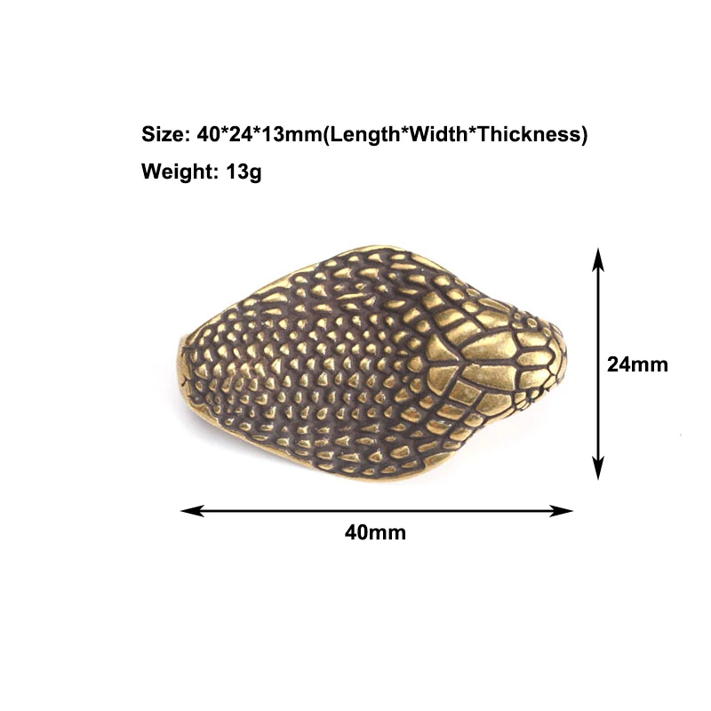 Винтажные медные брелоки ручной работы с коброй головой, подвеска в ретро стиле, латунные брелоки в виде змеи, ремень, крючок, пряжка, аксессуары для ключей