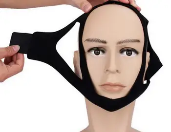 

Black Color Snore Belt Anti Stop Snoring Sleep Apnea Solution Chin Support Strap for Woman Man Care Sleeping Tools Jaw