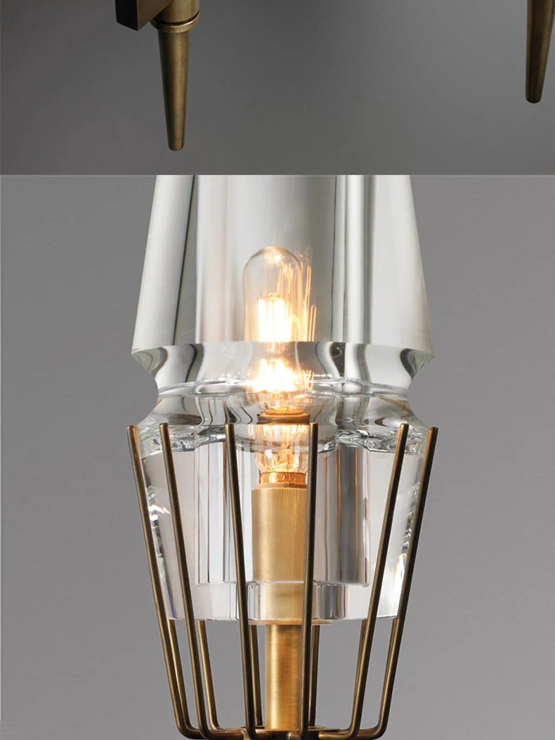 Indústria de Cobre Arte em Vidro Lâmpada de Parede Cabeça de Personalidade Estilo Loft Nordic Americano Retro Máquina Corredor Quarto Simples Archaize 6 Luminárias de parede