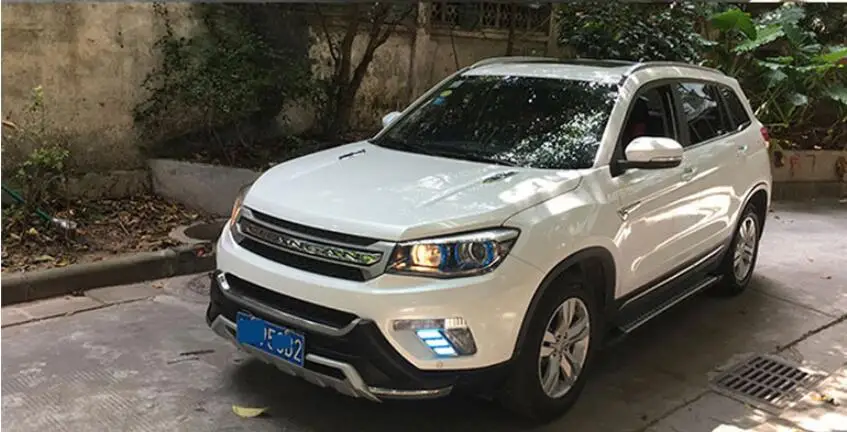 Год фары для ChangAn CS75 дневного света sagitar Автомобильные аксессуары светодиодный DRL фары для ChangAn CS75 противотуманные фары