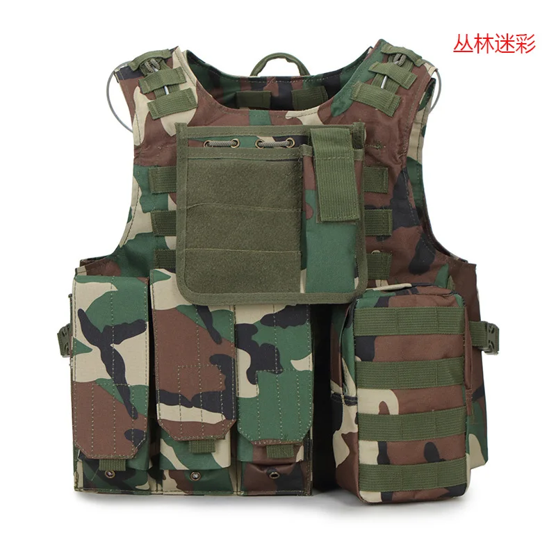 Быстроразъемный военный модульный Тактический Жилет Molle 1000D нейлон Оксфорд штурмовой жилет боевые жилеты включает в себя маг мешок Acessory сумка - Цвет: jungle camouflage