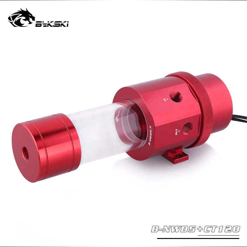 

Bykski 18W D5 Combo Pump + Reservoir Maximum 5000RPM / Flow Lift 3.8 Meter / 1100L/H Water Cylinder Tank Length 120/170/230mm