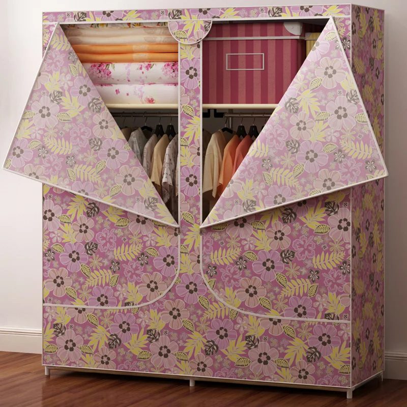 Widening thicker metallic reinforcement assembly simple wardrobe closet