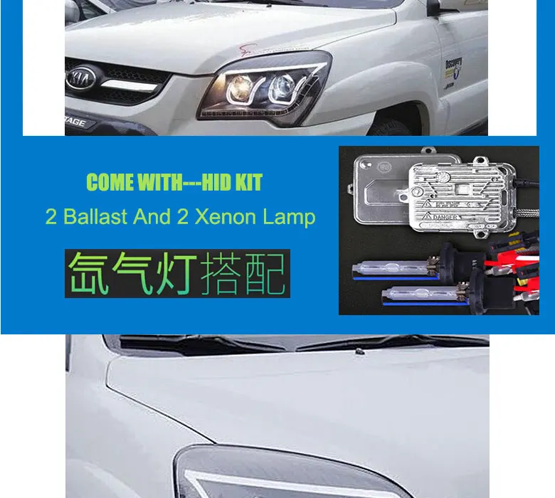 DY_L Автомобиль Стайлинг фара для Kia Sportage 2008-2013 светодиодный фары DRL H7/D2H HID Xenon Биксеноновые линзы