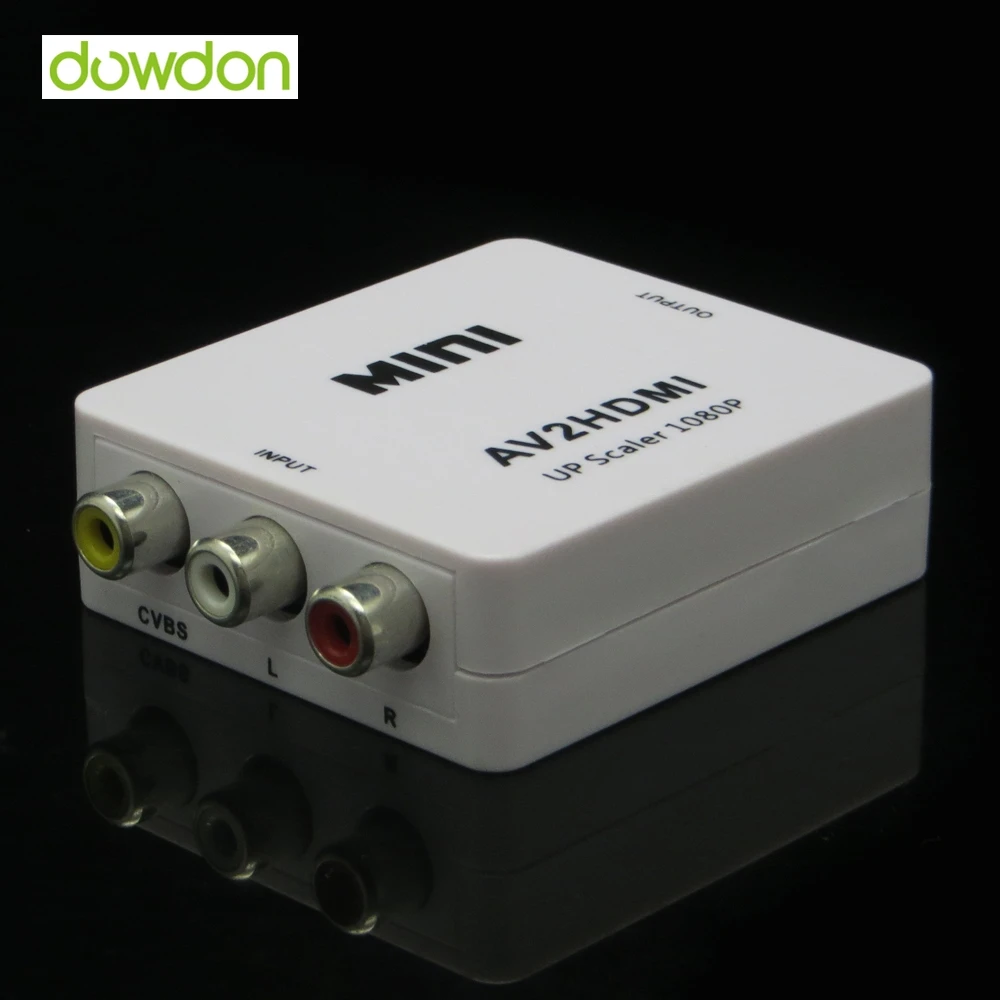 Улучшенный мини композитный AV RCA к HDMI видеопреобразователь адаптер Full HD 720/1080p UP
