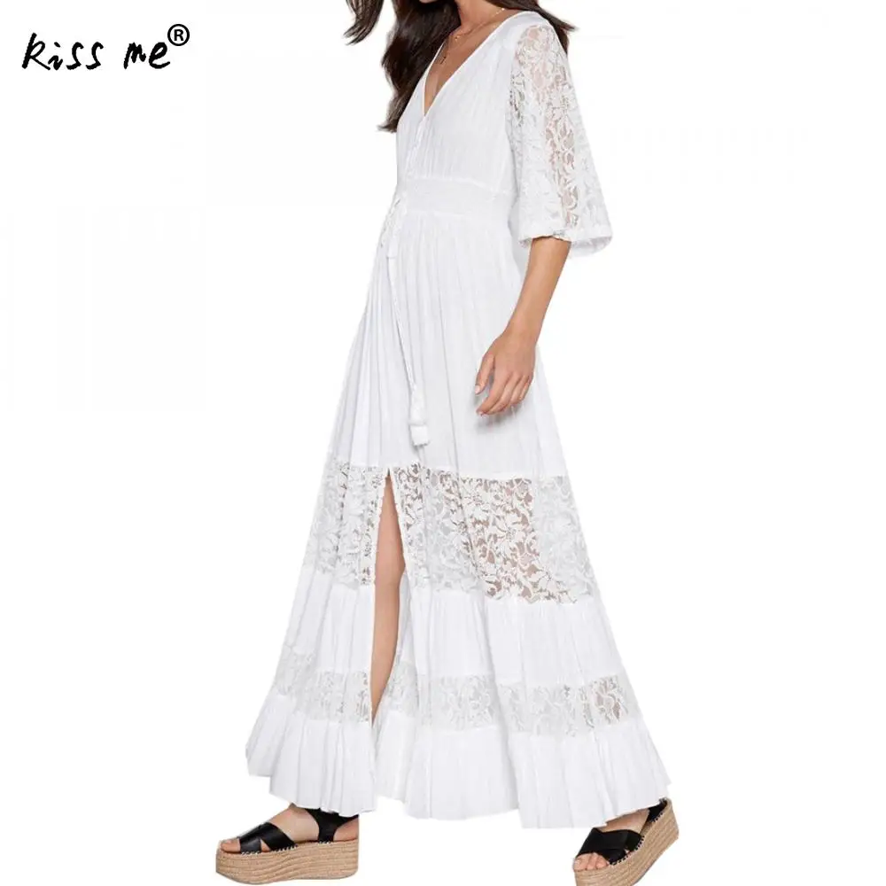 white beach maxi dress