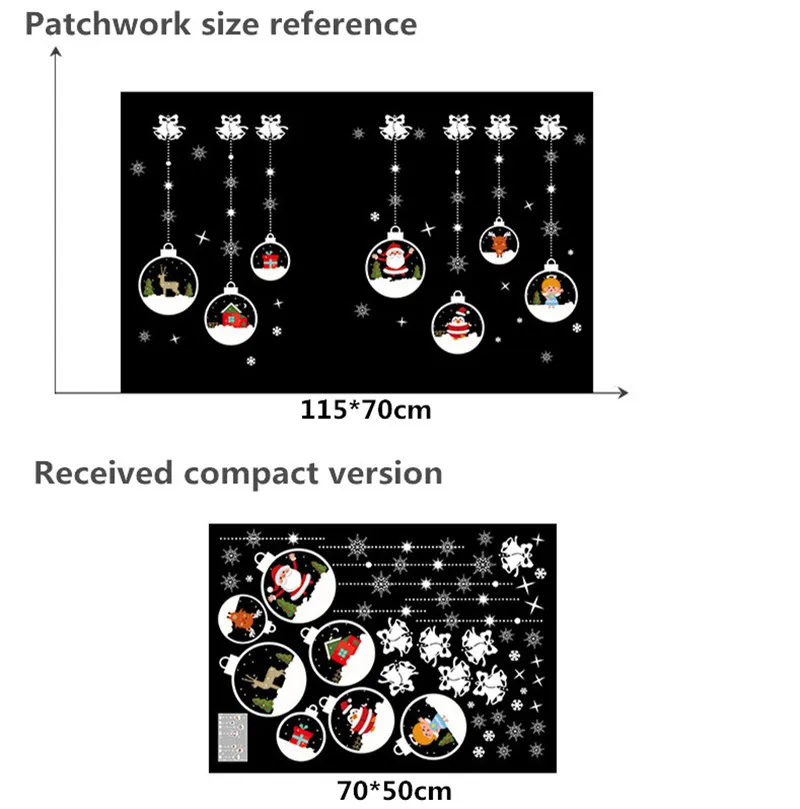 Новогоднее; Рождественское украшение стены наклейки оконные наклейки рождественские Висячие Подвеска "снежок" на окно, стекло, стену Стикеры