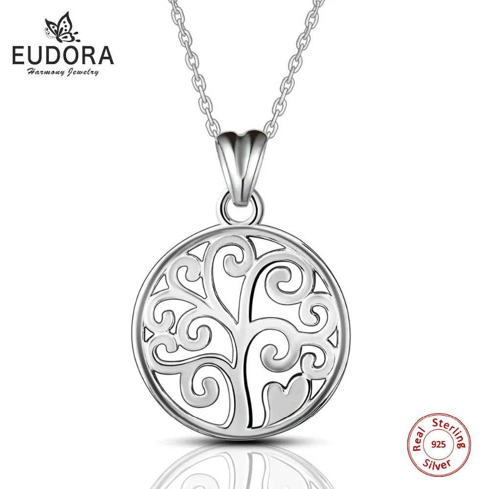 

Eudora 100% Real 925 Sterling Silver Family Tree of Life Pendant Necklaces For Women Fashion Jewelry Gift CYD032