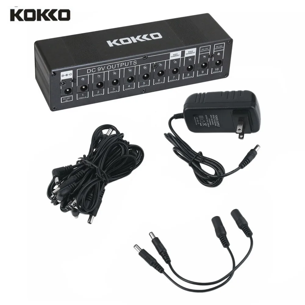 

KOKKO 10 Isolated Output DC 9V 12V 18V Guitar Pedal Effect Power Supply Adapter Aluminum Alloy Guitar Accessories drop shipping