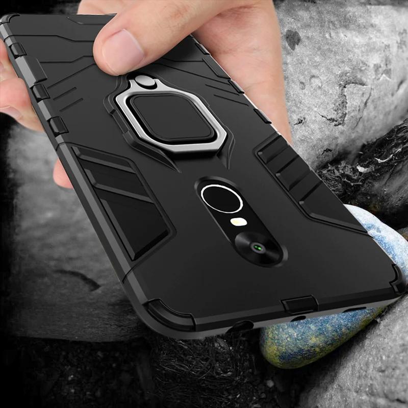 

360 Armor Protective Phone Case For Xiaomi Redmi Note 4 4X 5 Pro Shockproof Kickstand Cover Shell For Redmi 6 Pro Cases Capa