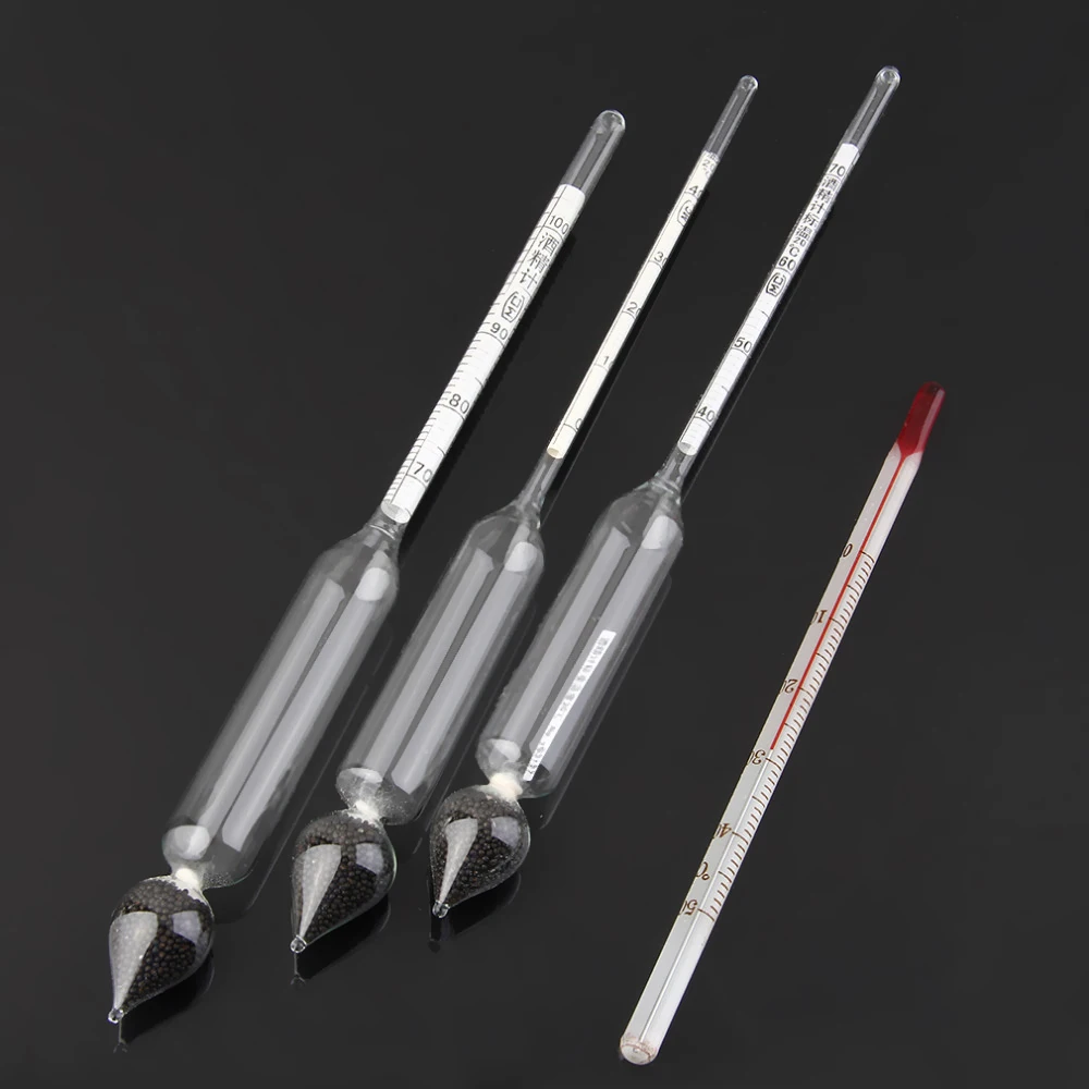 

KKMOON 3pcs A Set 0-100% Kit Alcohol Testers Meters Hydrometer Concentration Meter Alcoholometer for Alcohol Analysis