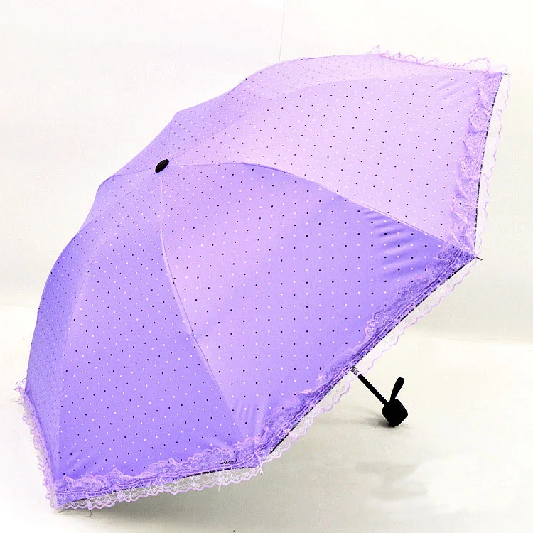 YADA Double Layer Lace Flower Dot Umbrella Rainy Wedding Umbrella For Women UV Folding Windproof Umbrellas Parasol Gift YD194
