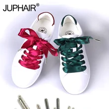 1 Pair High-grade Metal Head Warhead Laces Satin Ribbon Caramel Color Double-Sided Material Smooth Bud Silk Wide Flat Shoelaces