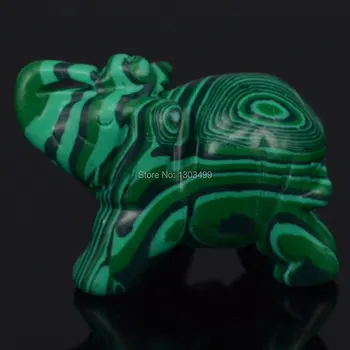 

1.9" Green Taiwan Turquoise Elephant Carved Figurine Stone Chakra Healing Reiki Stone Feng Shui Crafts