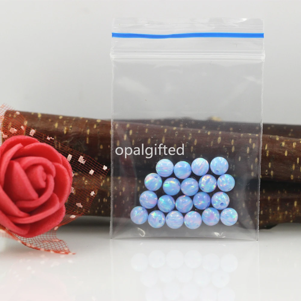 

20pcs Free Shipping OP26 Cornflower Blue 4mm Hot Sale Synthetic Full Drilled Round Ball Opal Beads Synthetic Opal Stone Price