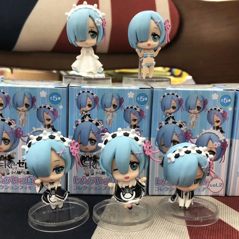

5pcs/set Re:Zero Life in a Different World Rem Mini Kawaii PVC Anime Figure REM Toys 5CM