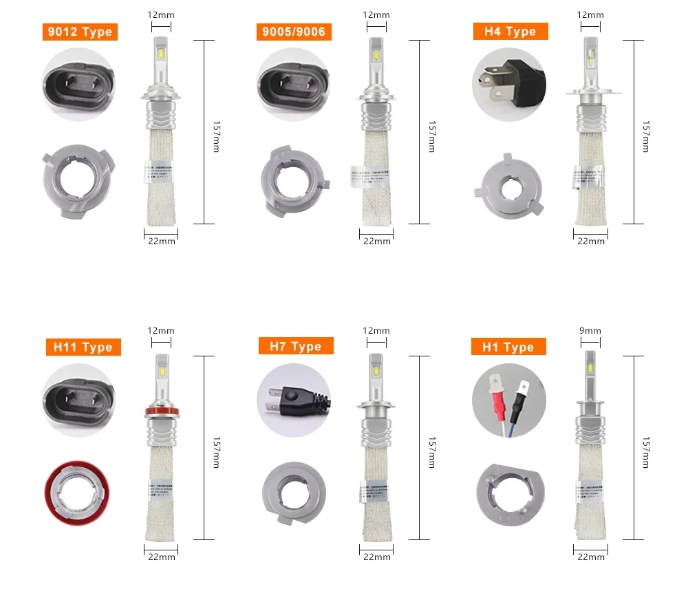 Flintzen 2 шт. 40 Вт H1 H4 H11 9005 9006 9012 H7 светодиодный Автомобильные фары Медь плетение HID оригинальные лампочки Замена светодиодный фары автомобиля