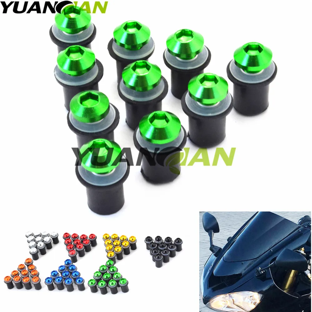 10X5Mm Vite Moto Kit Moto Parabrezza Parabrezza Bulloni Viti Per Kawasaki Er6N Er6F Er-6N Er-6F Yamaha Fz6-S2 Fz6 S2