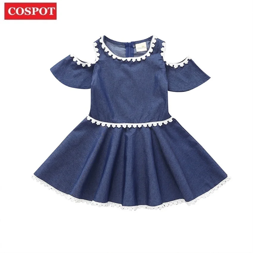 

COSPOT Girls Dress A-line Princess Dresses Bebes Summer Denim Dress Kids Dresses for Girls 2019 New Baby Girls Clothes 28