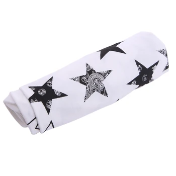 

80cm*60cm Baby Soft Cotton Blankets Swaddling Bed Star Printed Swaddle Wrap Sleeping Bag Soft Receiving Blankets