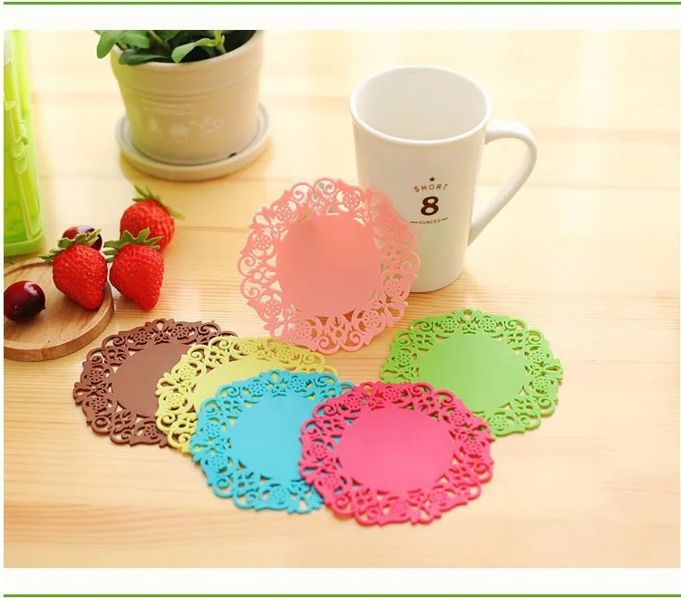 Silicone Mat Coaster Placemat Drink Coasters Table Mat Cup Mat Doilies