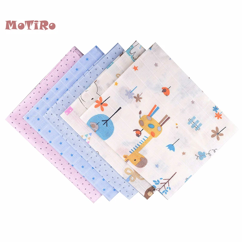 MoTiRo половина метра мультфильм серии хлопок двухслойная газовая ткань для