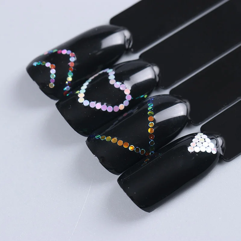 1 Box 1mm Mixed Color 3D Nail Art Decorations Colorful Round Wafer Nail Sequins In Wheel DIY Manicu