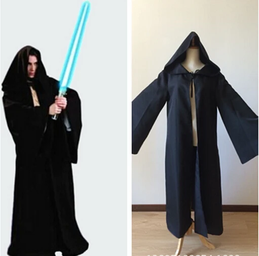 Free Shipping Costume Hooded Robe Adult Cosplay Jedi Kinight Black Cloak Cape For Men Anime Cosplay Costume S 2xl Cloak Suit Cape Flagcape Dress Aliexpress